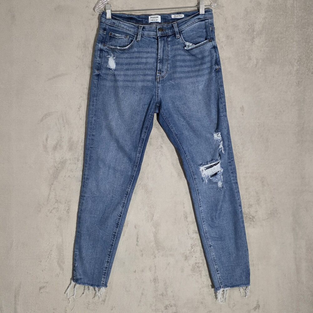 Kensie The ultimate High rise Skinny Raw Hem Jeans Blue Sz 10/30